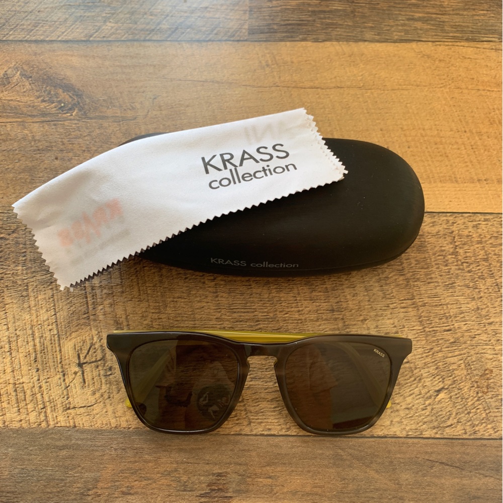 KRASS collection sunglasses. Black with lime green detail.
